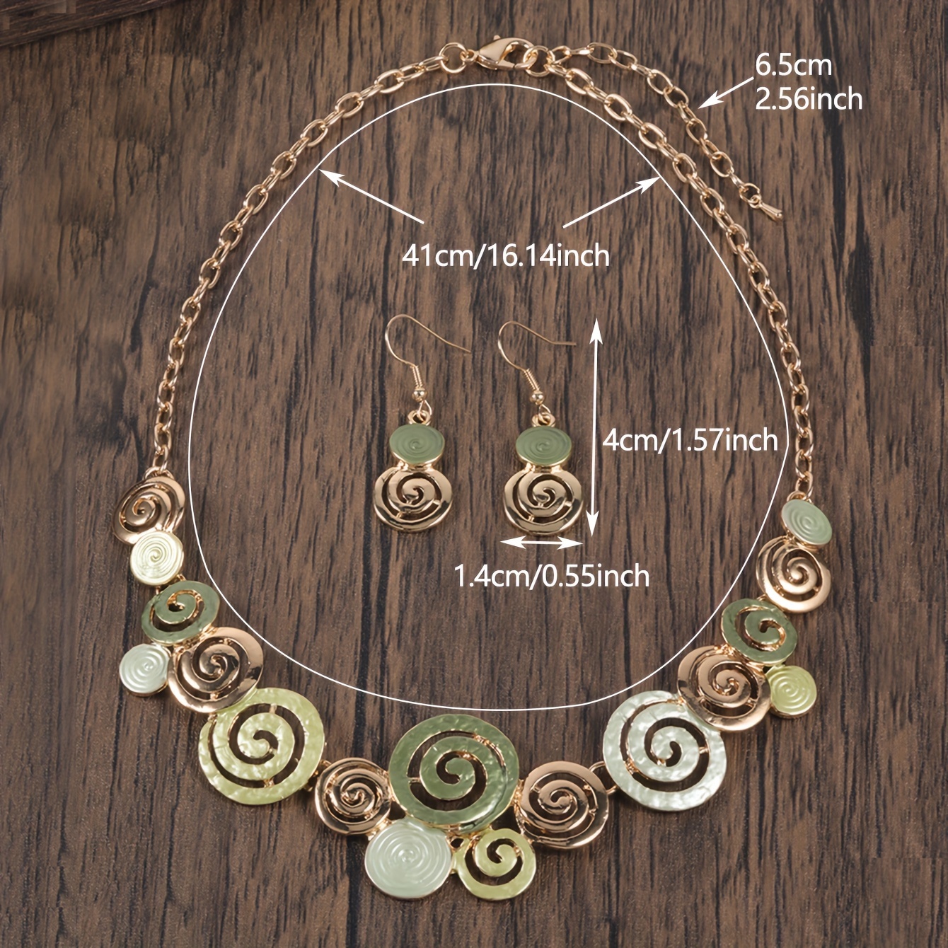 Bohemian Geometric Jewelry Set: Necklace and Earrings